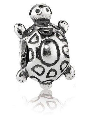 PANDORA Turtle Charm Authentic Sterling Silver Animal Marine Life Water Beach